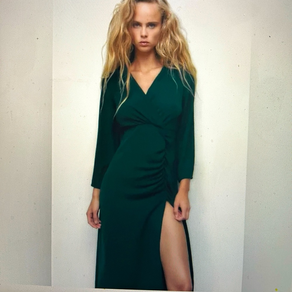 Zara gathered midi dress